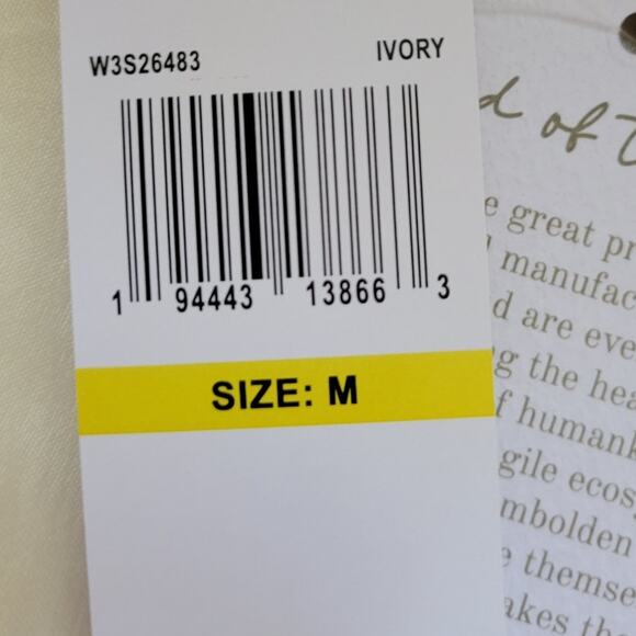 NWT Band of the Free Ivory V-Neck Blouse Long Balloon Sleeve Career Church - M - Picture 8 of 10